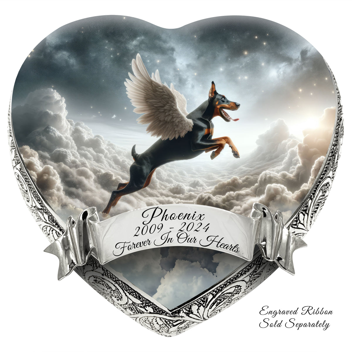 Eternal Elegance Dog Urns Doberman Pinscher - Heavenly Tapestry Dog Urn