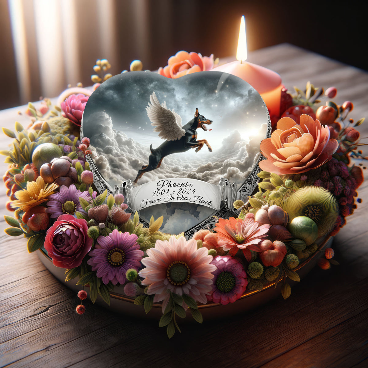 Eternal Elegance Dog Urns Doberman Pinscher - Heavenly Tapestry Dog Urn