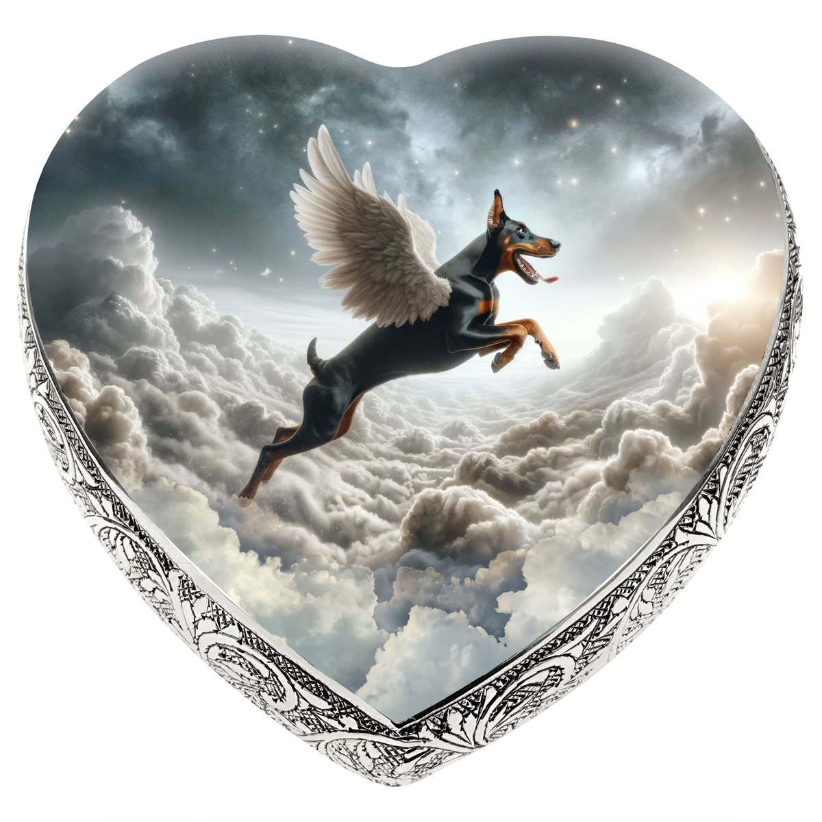 Eternal Elegance Dog Urns Doberman Pinscher - Heavenly Tapestry Dog Urn