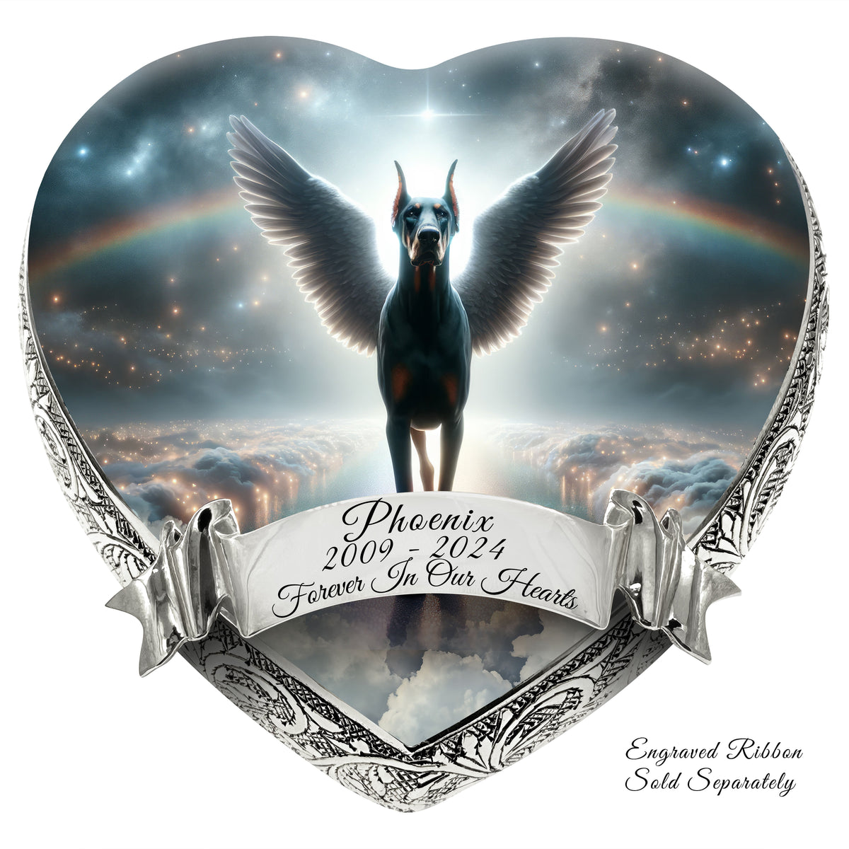 Eternal Elegance Dog Urns Doberman Pinscher - Rainbow Bridge Dog Urn