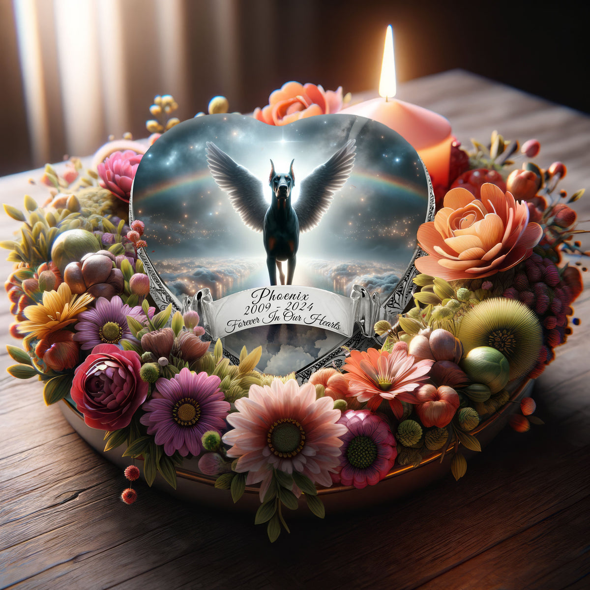 Eternal Elegance Dog Urns Doberman Pinscher - Rainbow Bridge Dog Urn