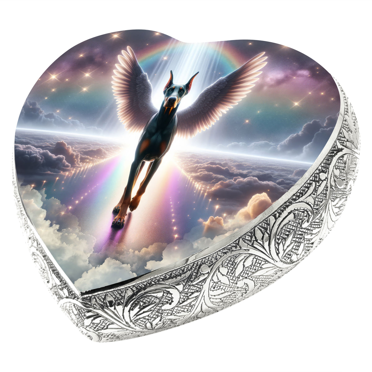 Eternal Elegance Dog Urns Doberman Pinscher - Rainbow Crossing Dog Urn