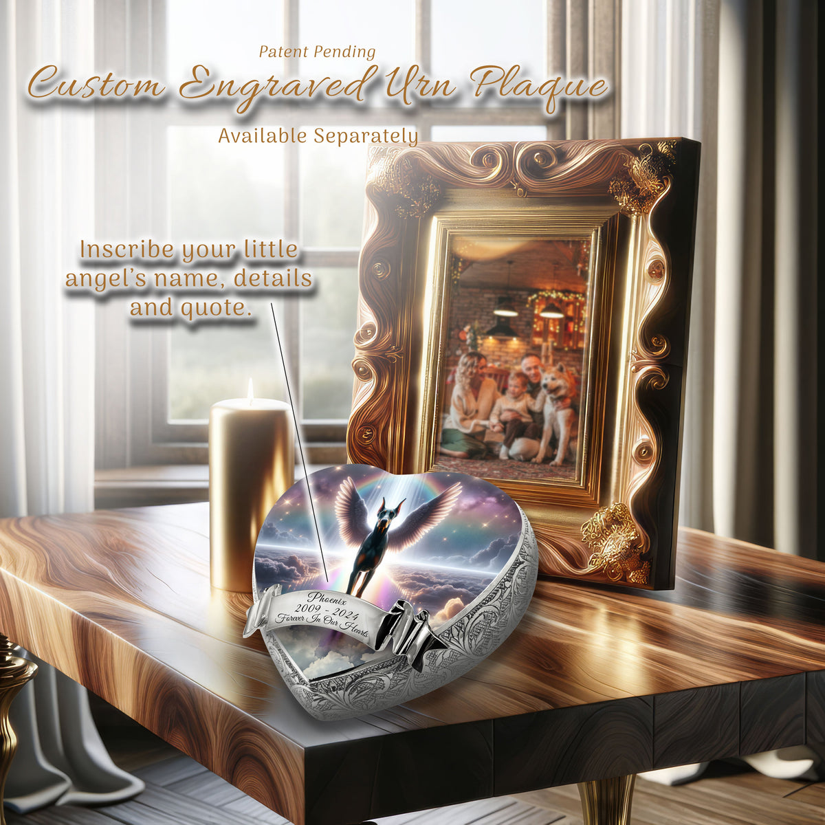 Eternal Elegance Dog Urns Doberman Pinscher - Rainbow Crossing Dog Urn