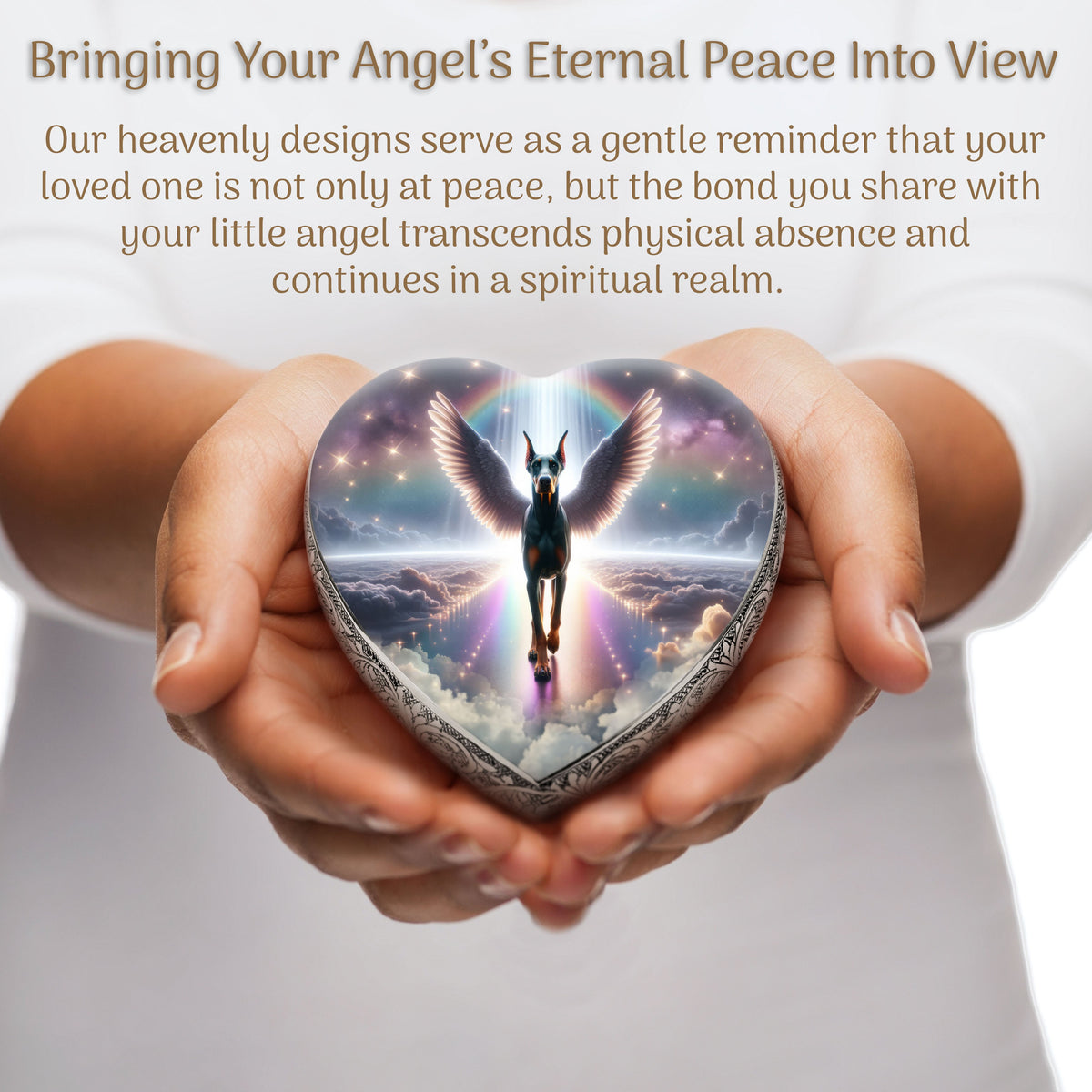 Eternal Elegance Dog Urns Doberman Pinscher - Rainbow Crossing Dog Urn