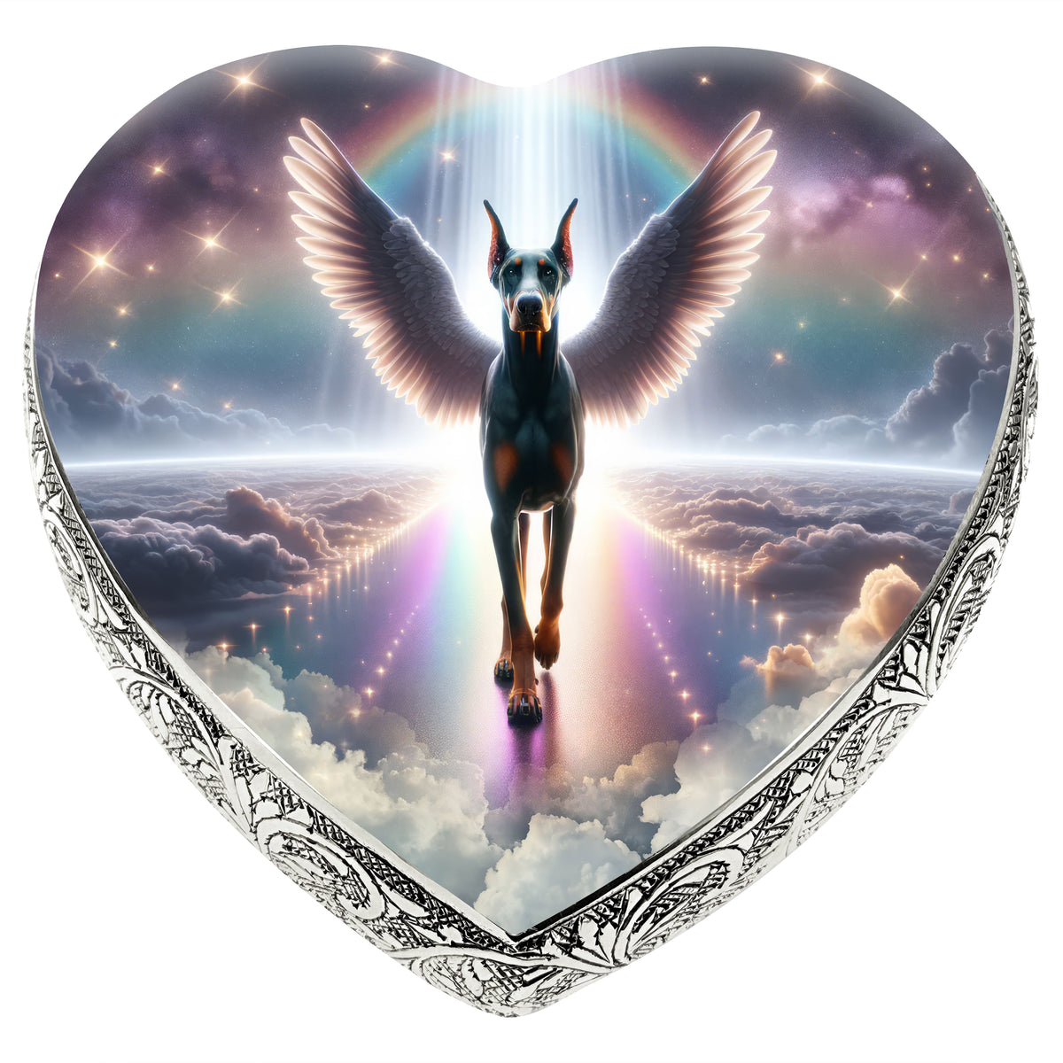 Eternal Elegance Dog Urns Doberman Pinscher - Rainbow Crossing Dog Urn