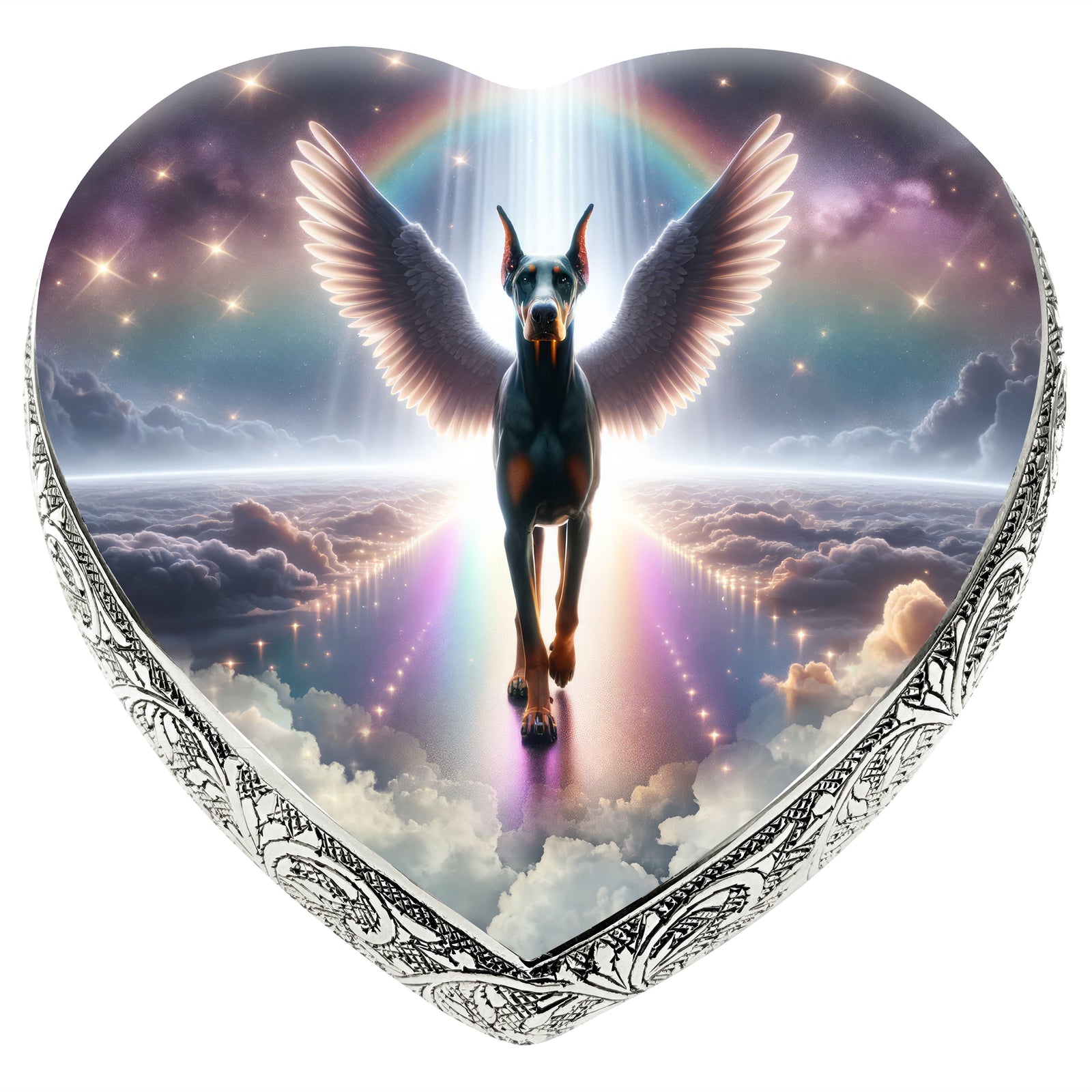 Eternal Elegance Dog Urns Doberman Pinscher - Rainbow Crossing Dog Urn