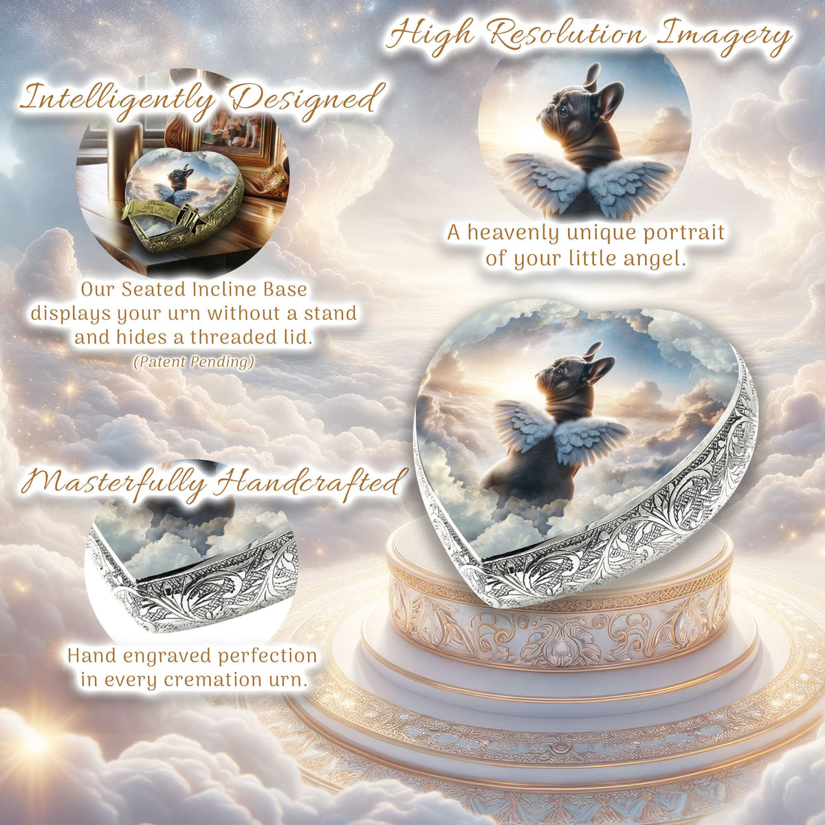 Eternal Elegance Dog Urns French Bulldog - Celestine Serenity Dog Urn