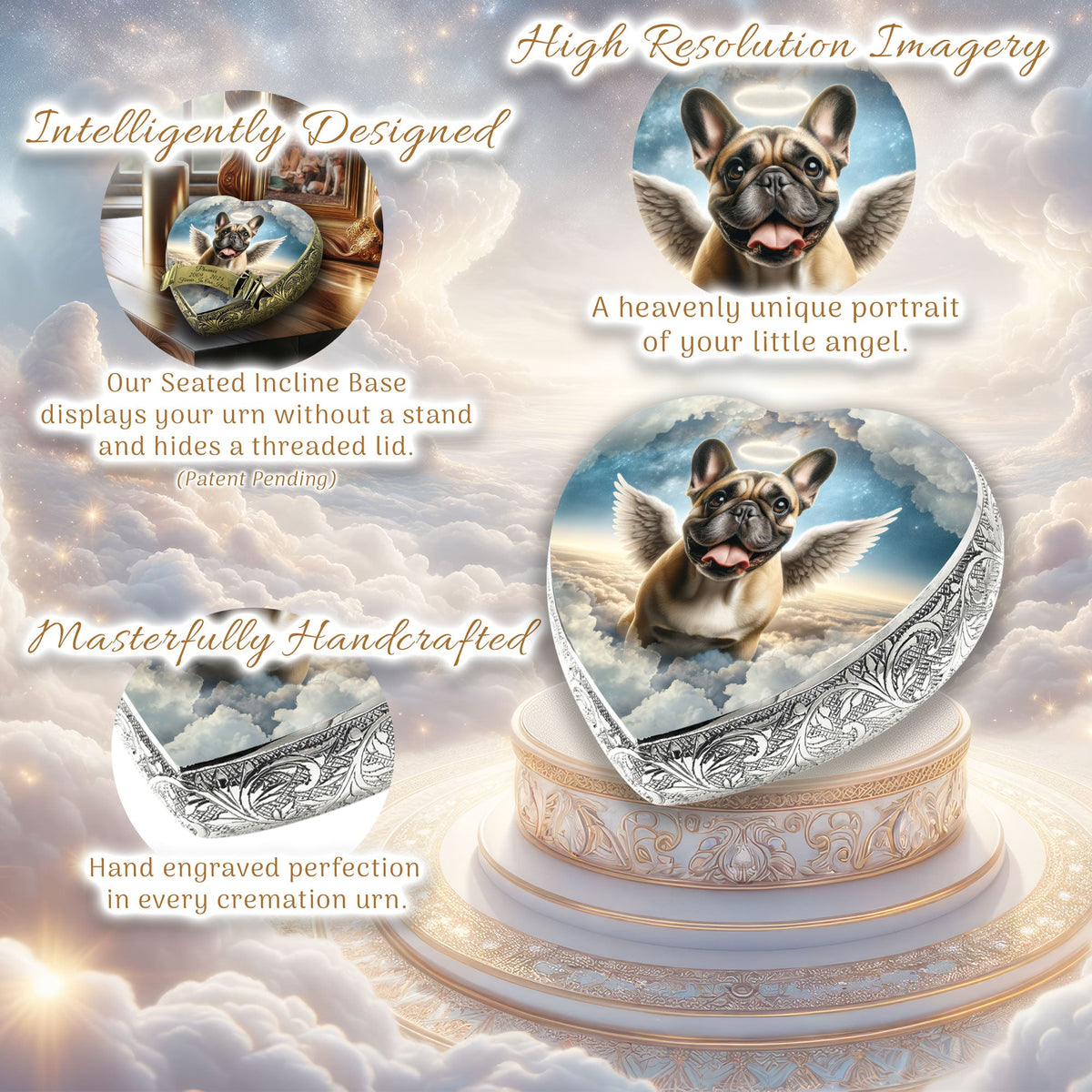 Eternal Elegance Dog Urns French Bulldog - Cherubic Charm Dog Urn