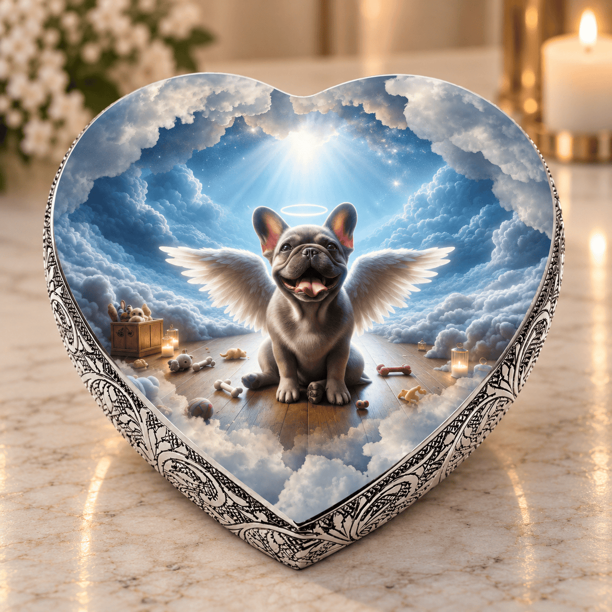 Eternal Elegance Dog Urns French Bulldog Dog Urn - Etheric Twilight Urn for Dog Ashes