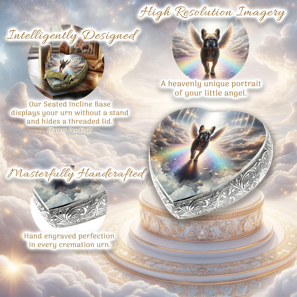 Eternal Elegance Dog Urns French Bulldog - Rainbow Arc Dog Urn