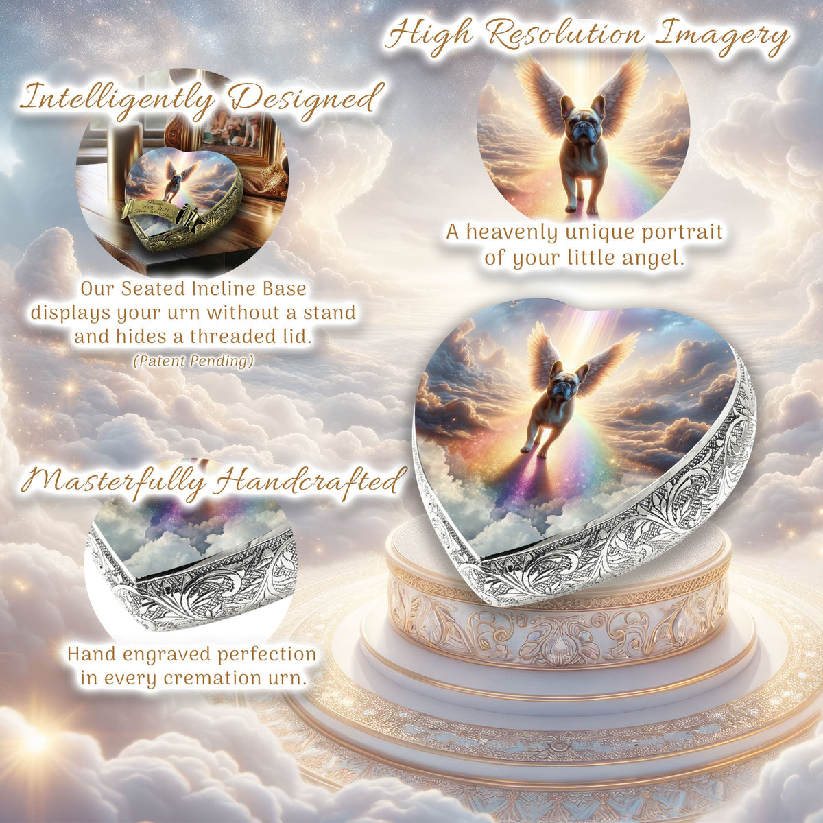 Eternal Elegance Dog Urns French Bulldog - Rainbow Crossing Dog Urn