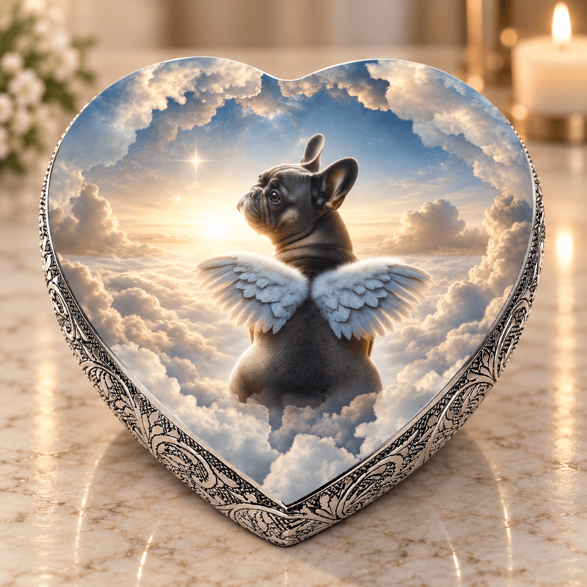 Eternal Elegance Dog Urns French Bulldog Urn - Dog Urn - Celestine Serenity Urn for Dog Ashes