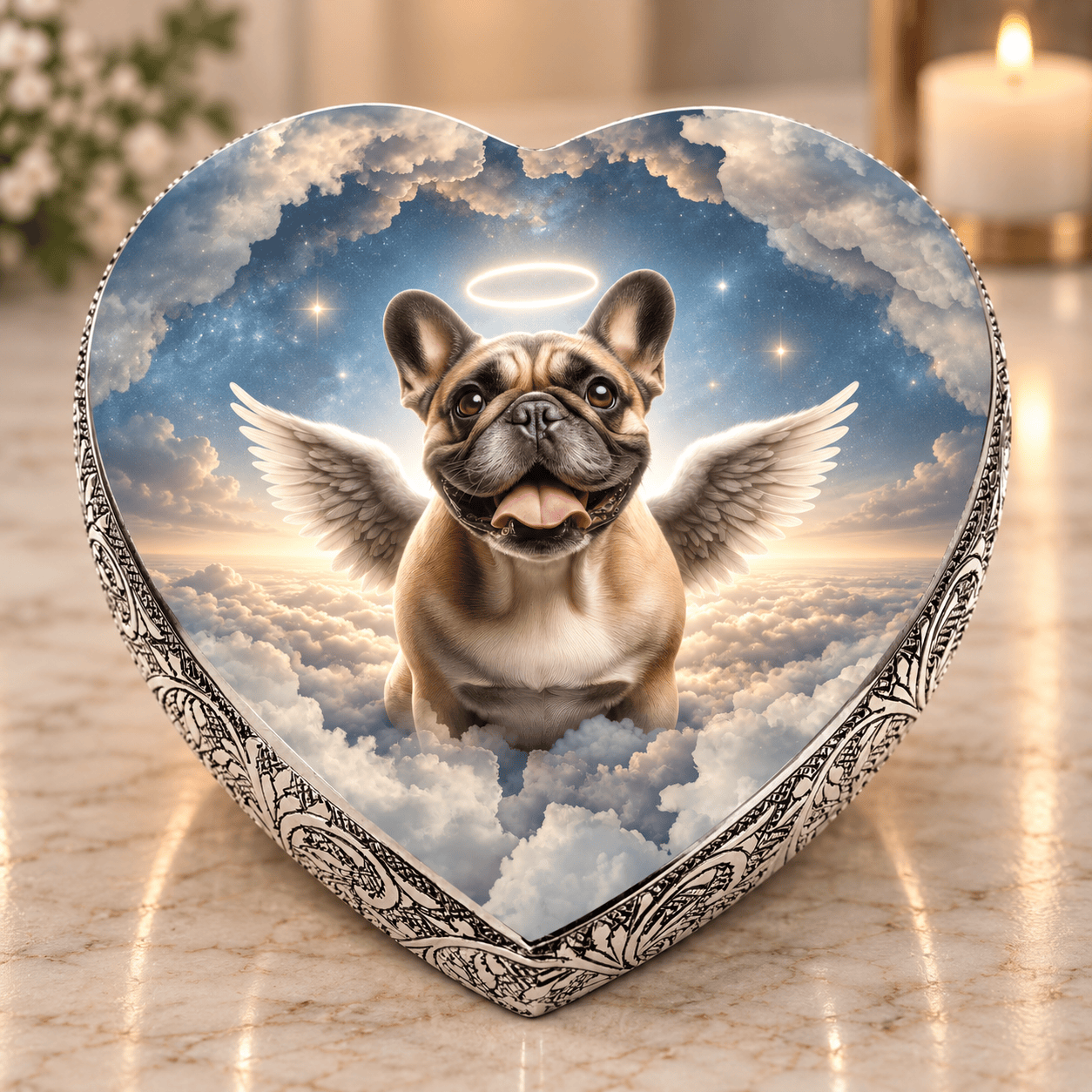 Eternal Elegance Dog Urns French Bulldog Urn - Dog Urn - Cherubic Charm Urn for Dog Ashes