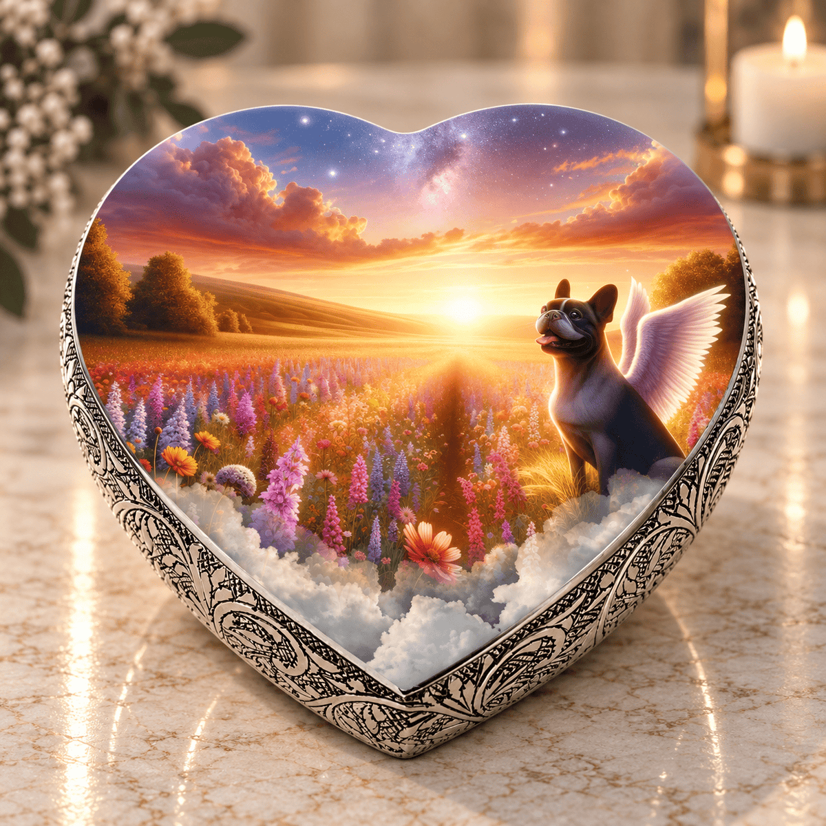 Eternal Elegance Dog Urns French Bulldog Urn - Dog Urn Etheric Breeze Urn for Dog Ashes