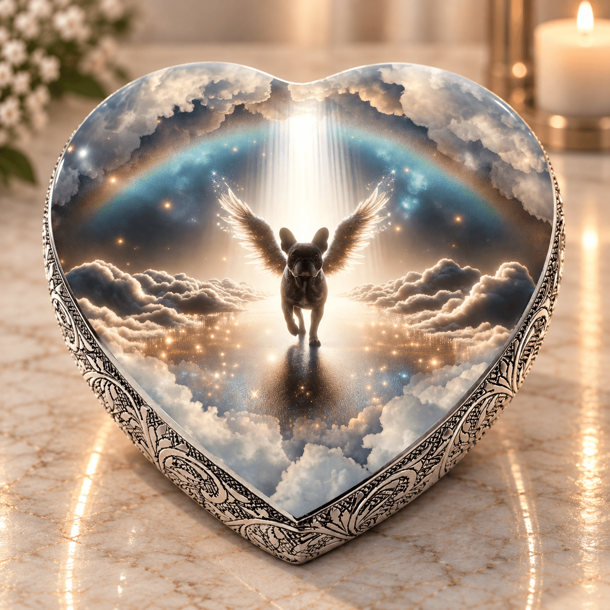 Eternal Elegance Dog Urns French Bulldog Urn - Dog Urn Supernova Burst Urn for Dog Ashes