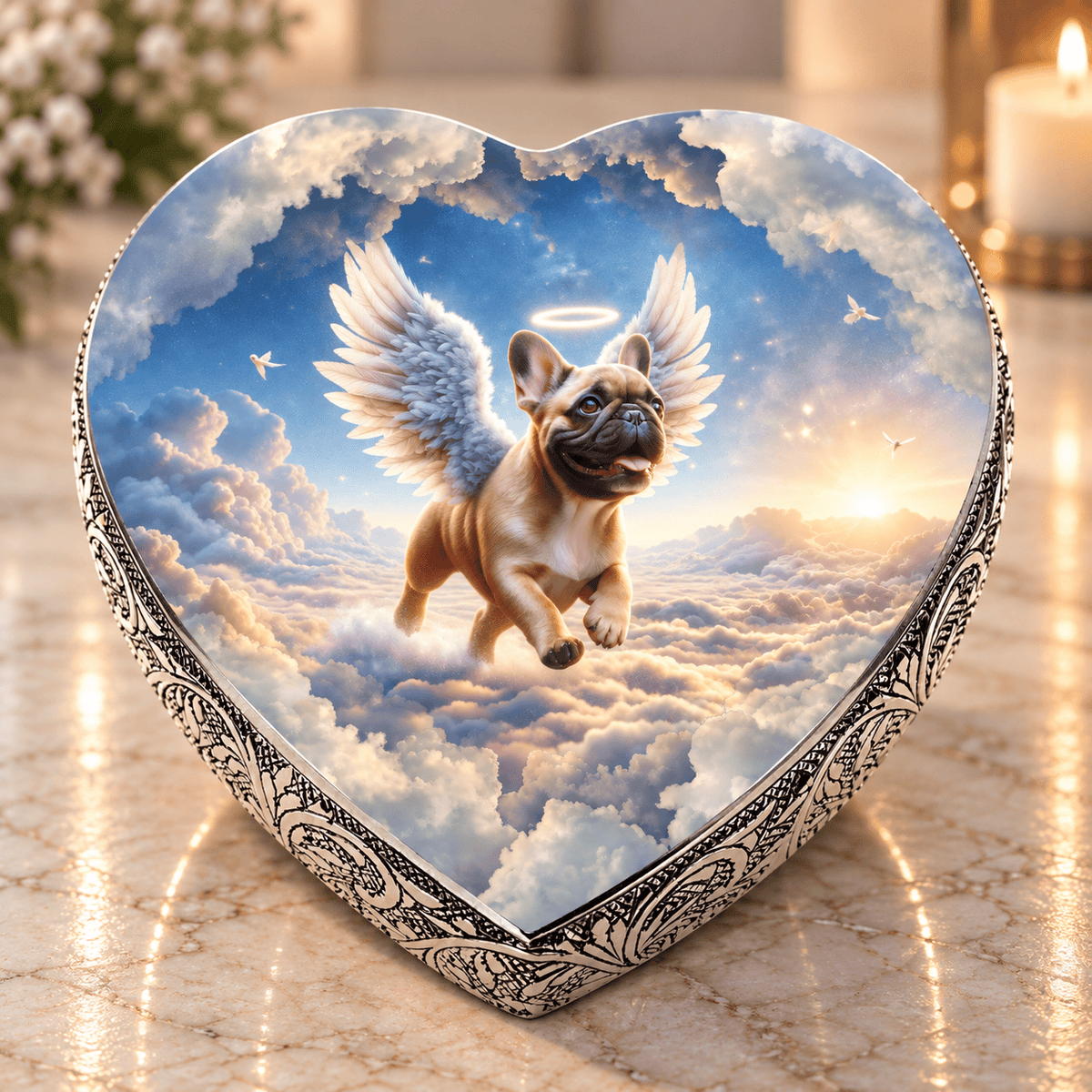 Eternal Elegance Dog Urns French Bulldog Urn - Dog Urn - Zenith Halo Urn for Dog Ashes