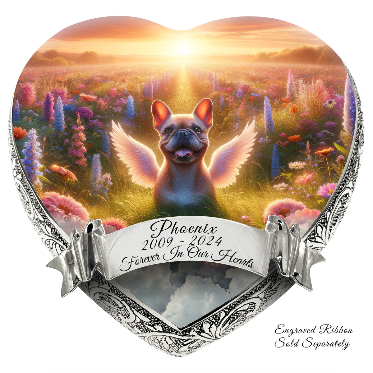 Eternal Elegance Dog Urns French Bulldog - Wild Flowers Dog Urn