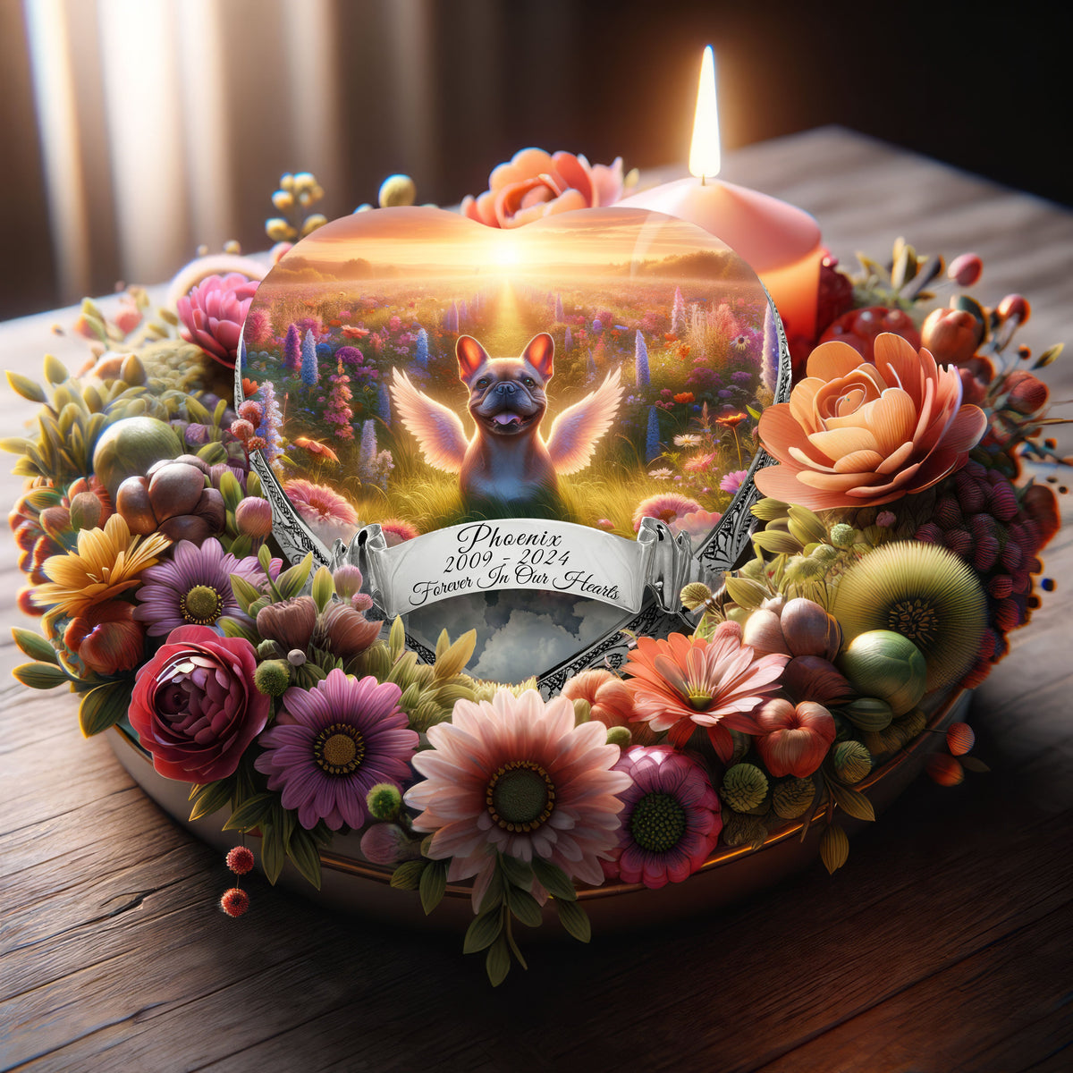 Eternal Elegance Dog Urns French Bulldog - Wild Flowers Dog Urn