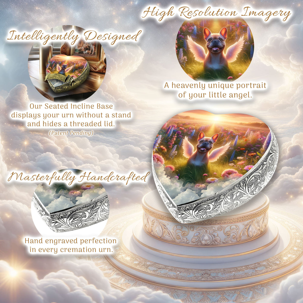 Eternal Elegance Dog Urns French Bulldog - Wild Flowers Dog Urn