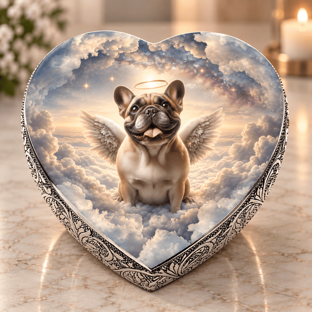 Eternal Elegance Dog Urns Frenchie Urn - Dog Urn - Skyward Grace Urn for Dog Ashes