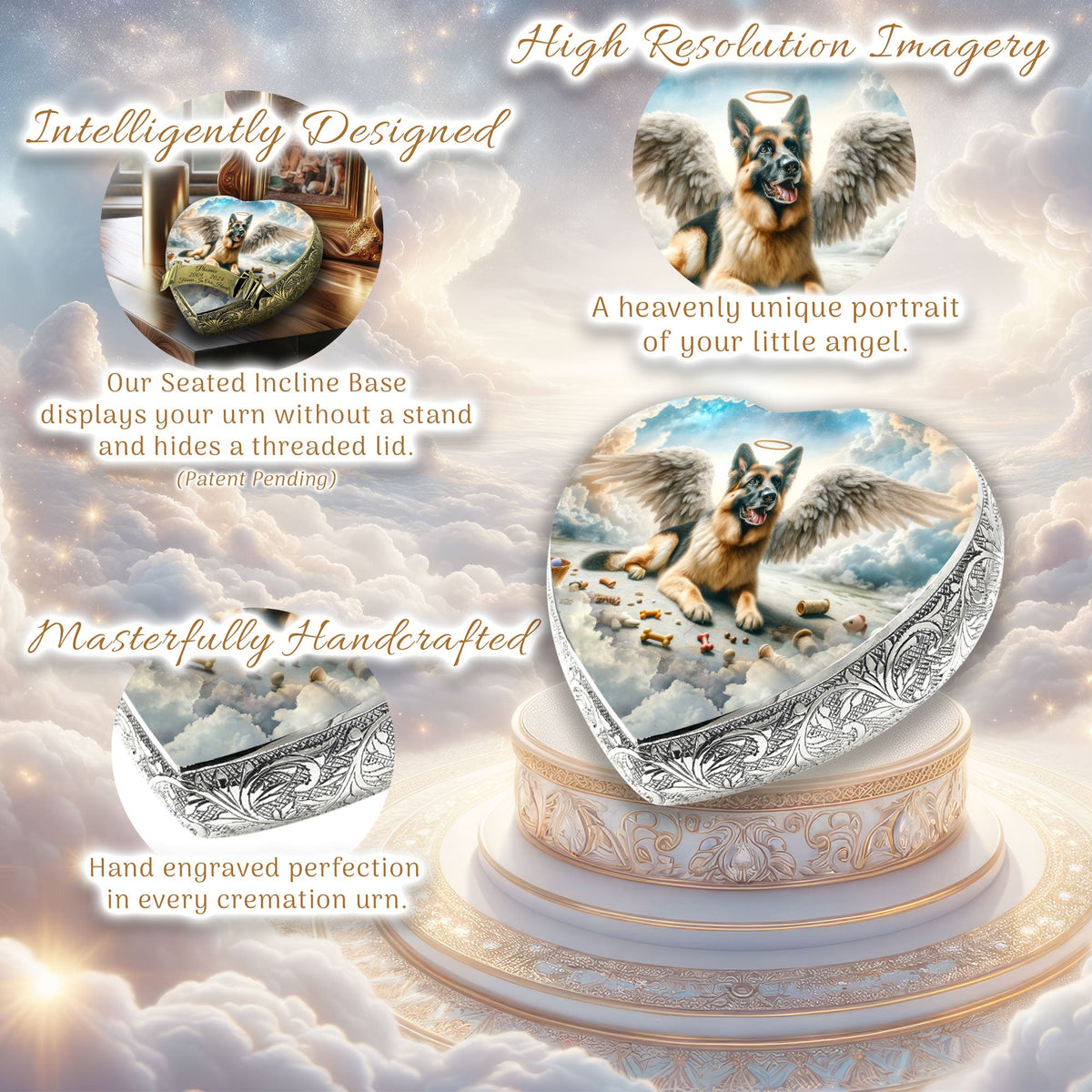 Eternal Elegance Dog Urns German Shepherd - Cosmic Calm Dog Urn