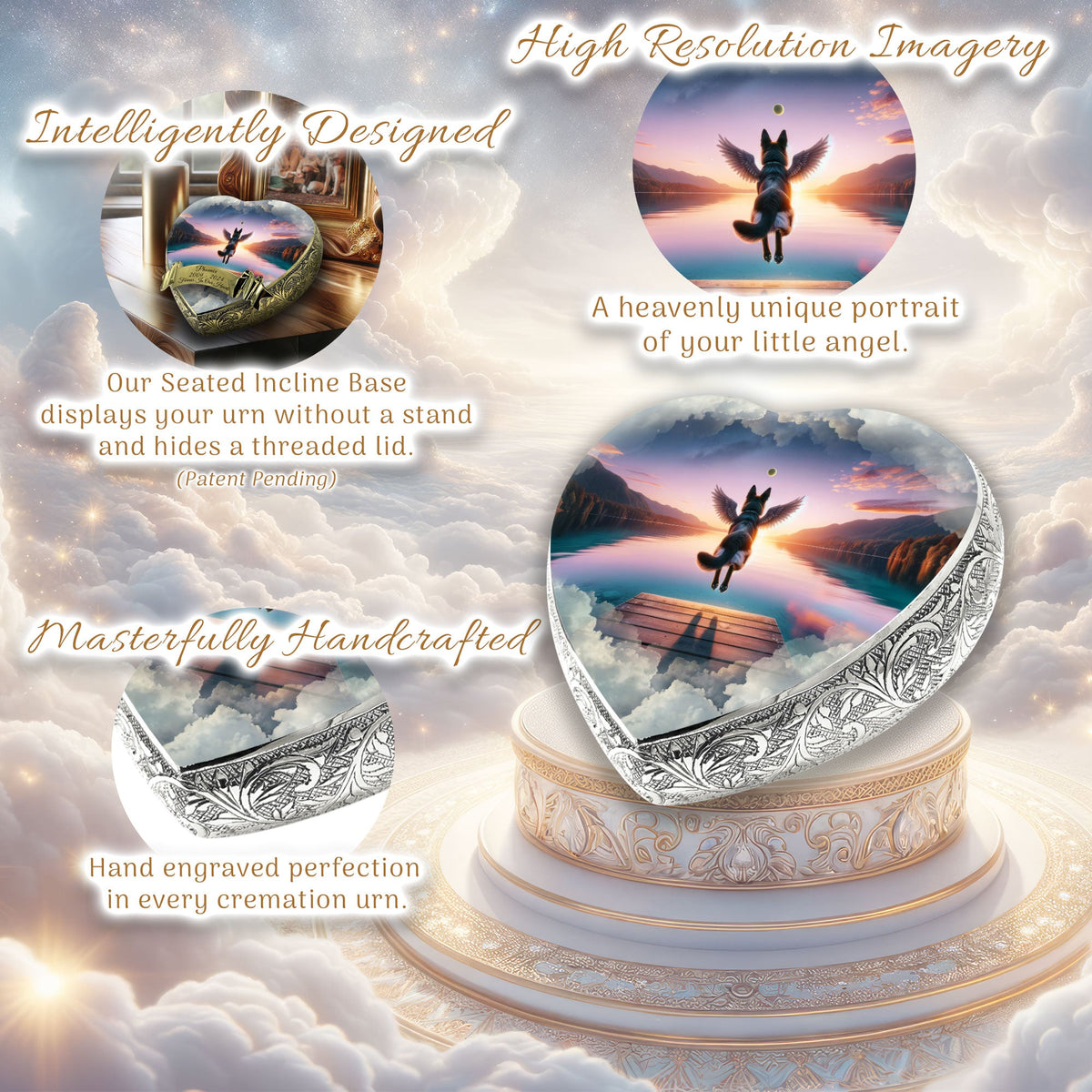 Eternal Elegance Dog Urns German Shepherd - Cosmic Cascade Dog Urn