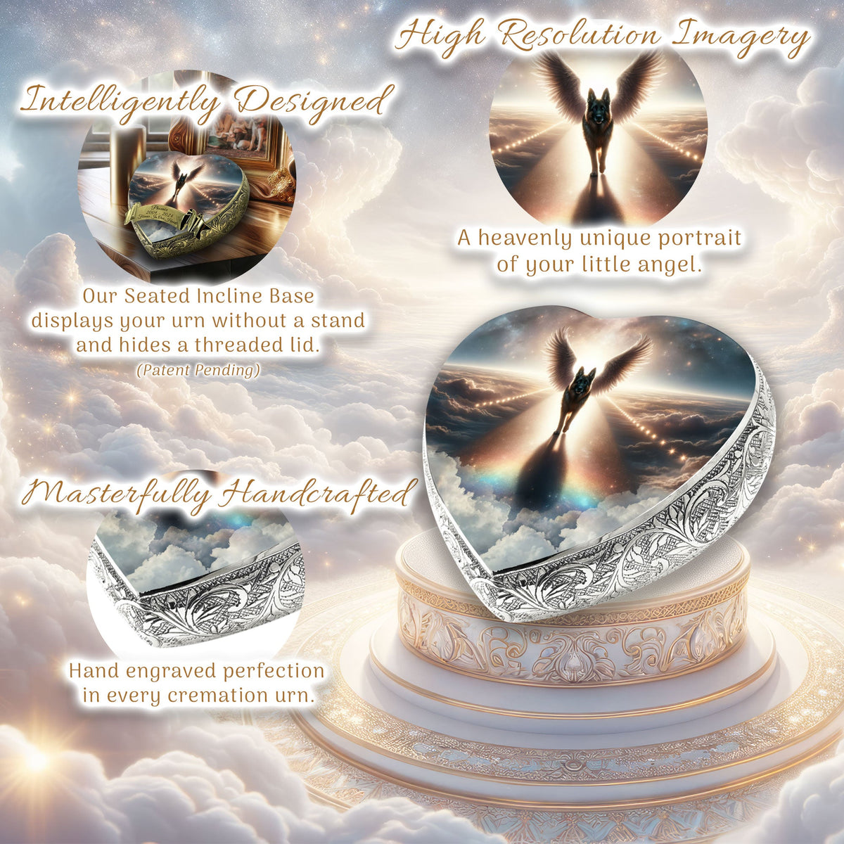 Eternal Elegance Dog Urns German Shepherd - Cosmic Charm Dog Urn