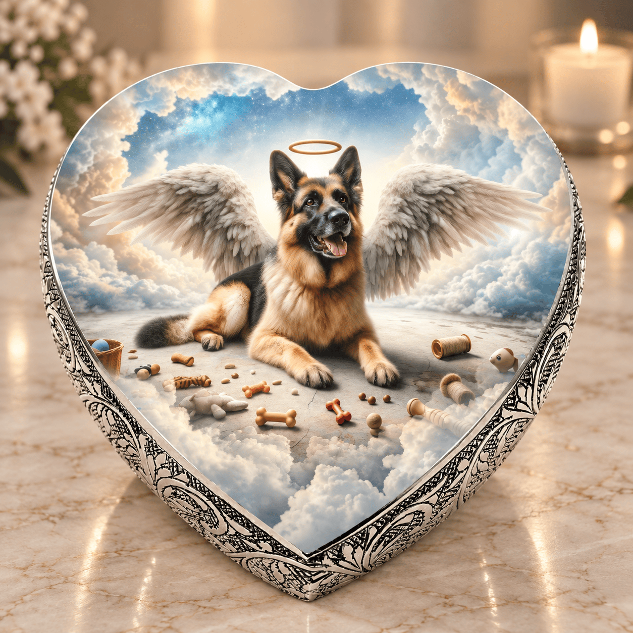 Eternal Elegance Dog Urns German Shepherd Dog Urn - Cosmic Calm Urn for Dog Ashes