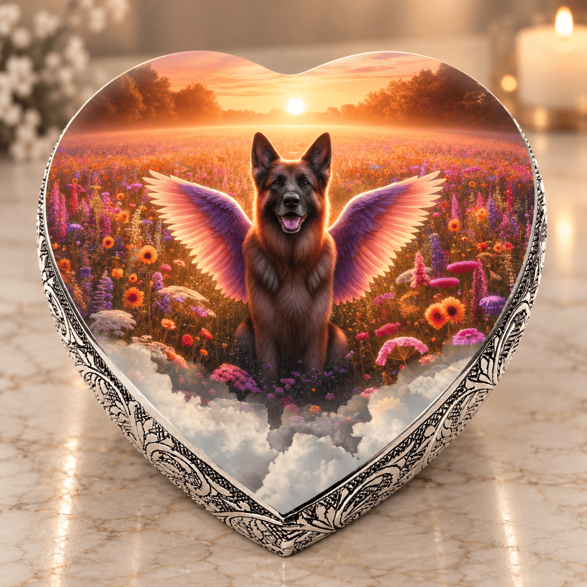 Eternal Elegance Dog Urns German Shepherd Dog Urn - Heavenly Hues Urn for Dog Ashes