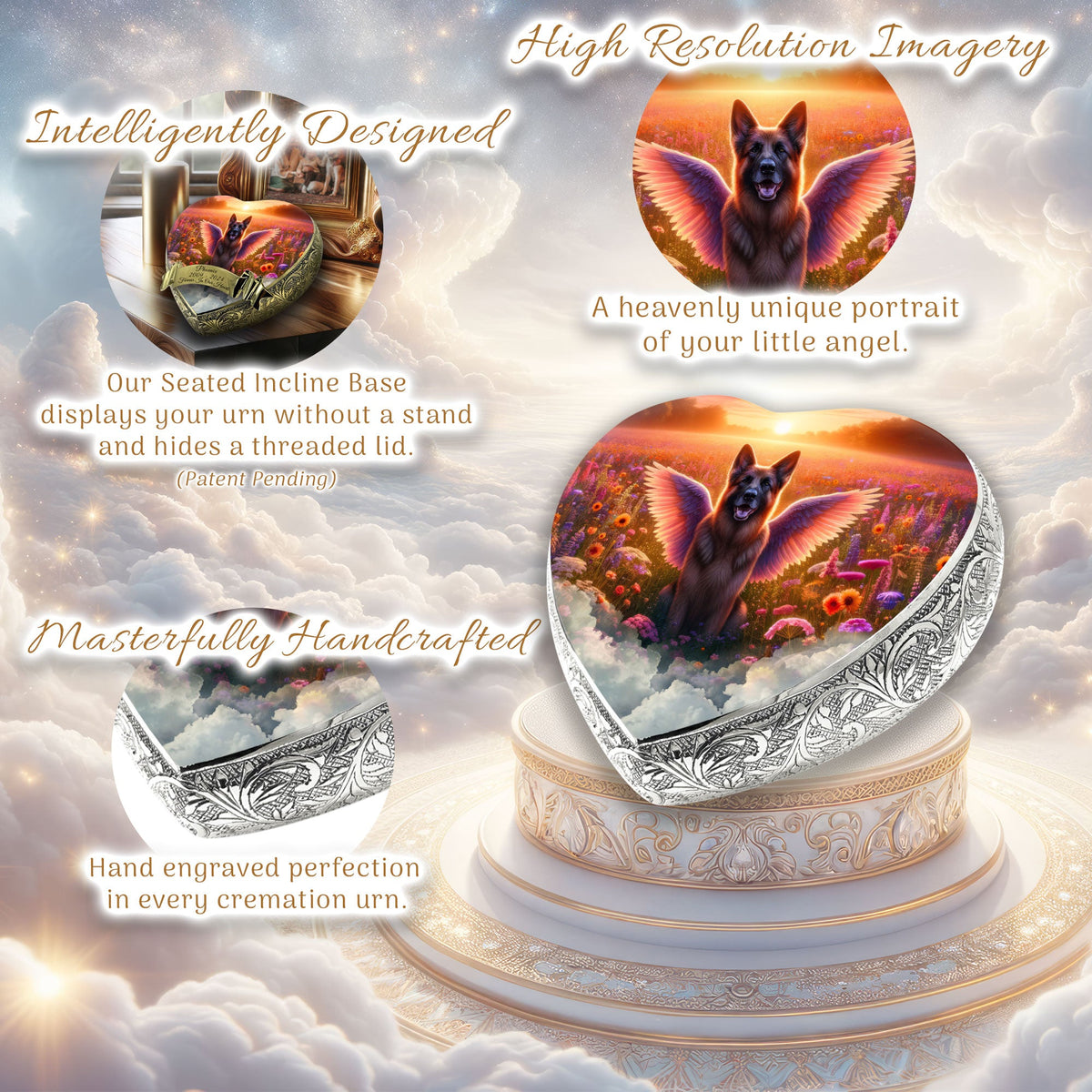 Eternal Elegance Dog Urns German Shepherd - Heavenly Hues Dog Urn