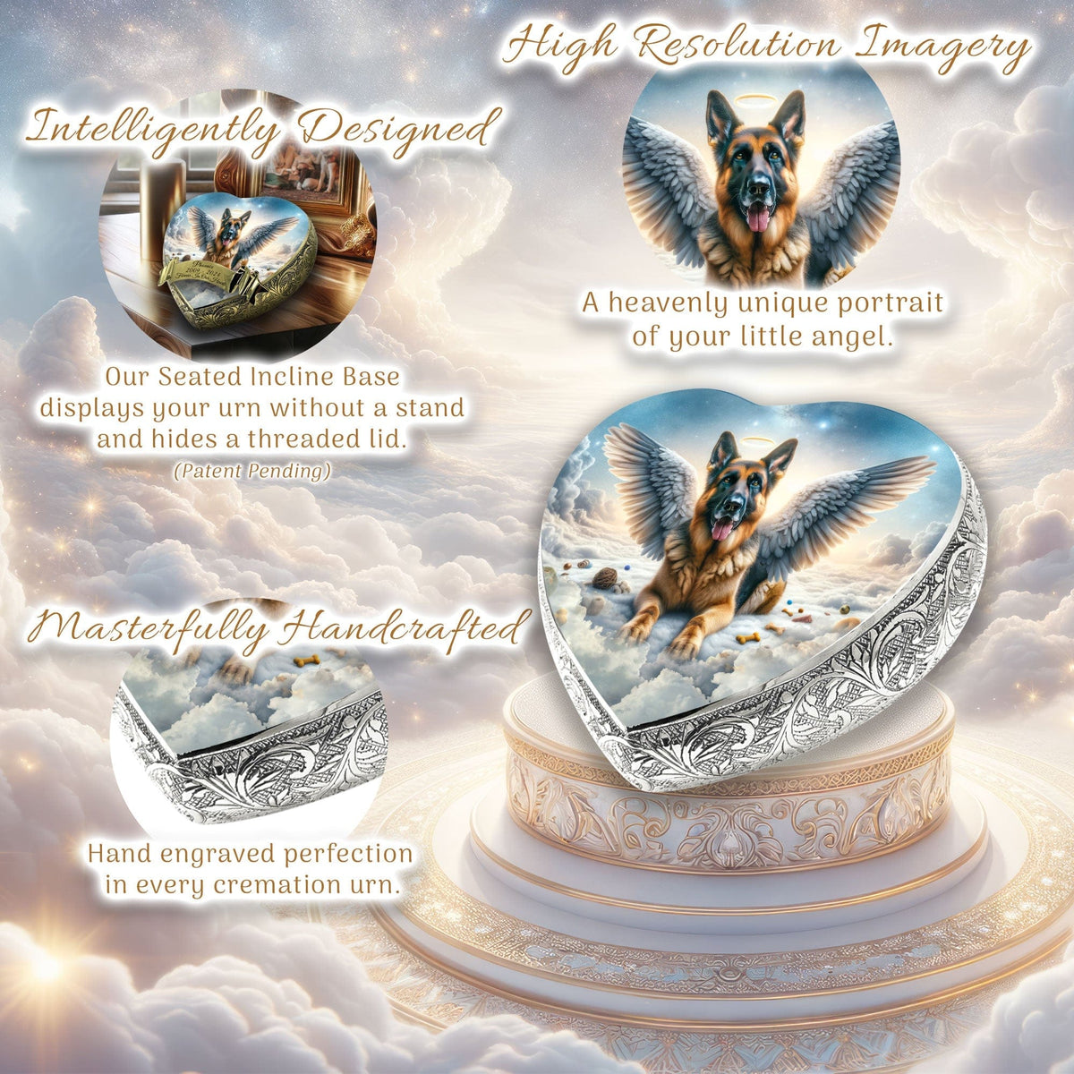 Eternal Elegance Dog Urns German Shepherd - Infinity Glaze Dog Urn