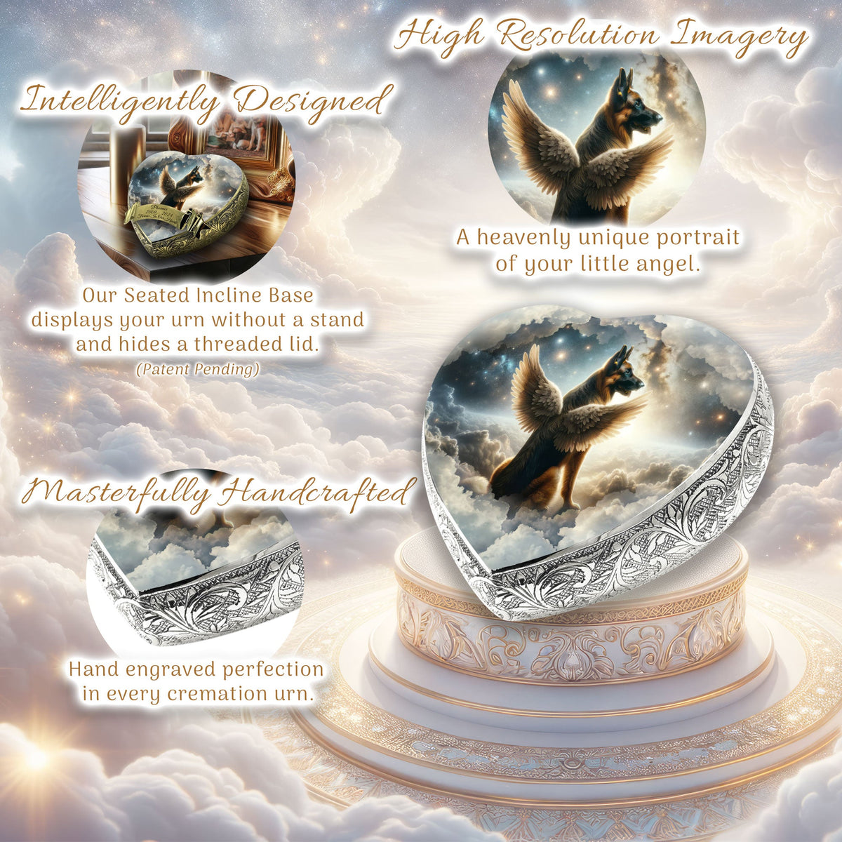 Eternal Elegance Dog Urns German Shepherd - Interstellar Glimmer Dog Urn