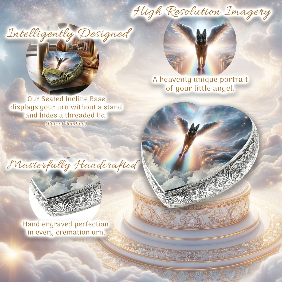 Eternal Elegance Dog Urns German Shepherd - Rainbow Bridge Dog Urn