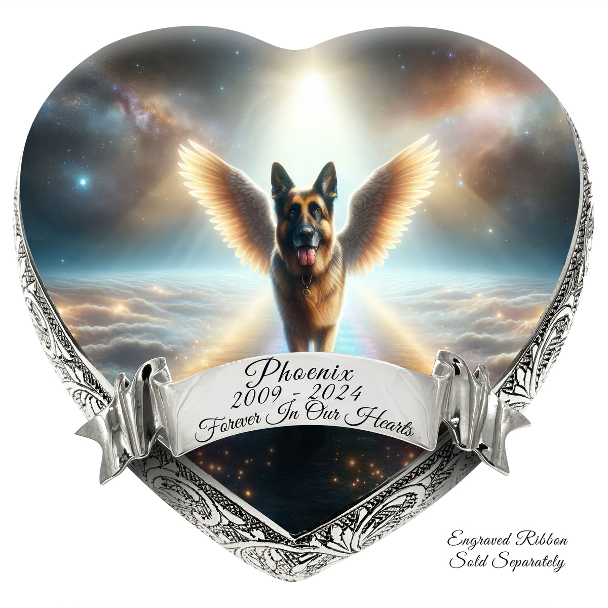 Eternal Elegance Dog Urns German Shepherd - Rainbow Crossing Dog Urn
