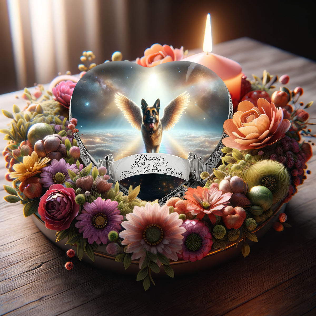 Eternal Elegance Dog Urns German Shepherd - Rainbow Crossing Dog Urn