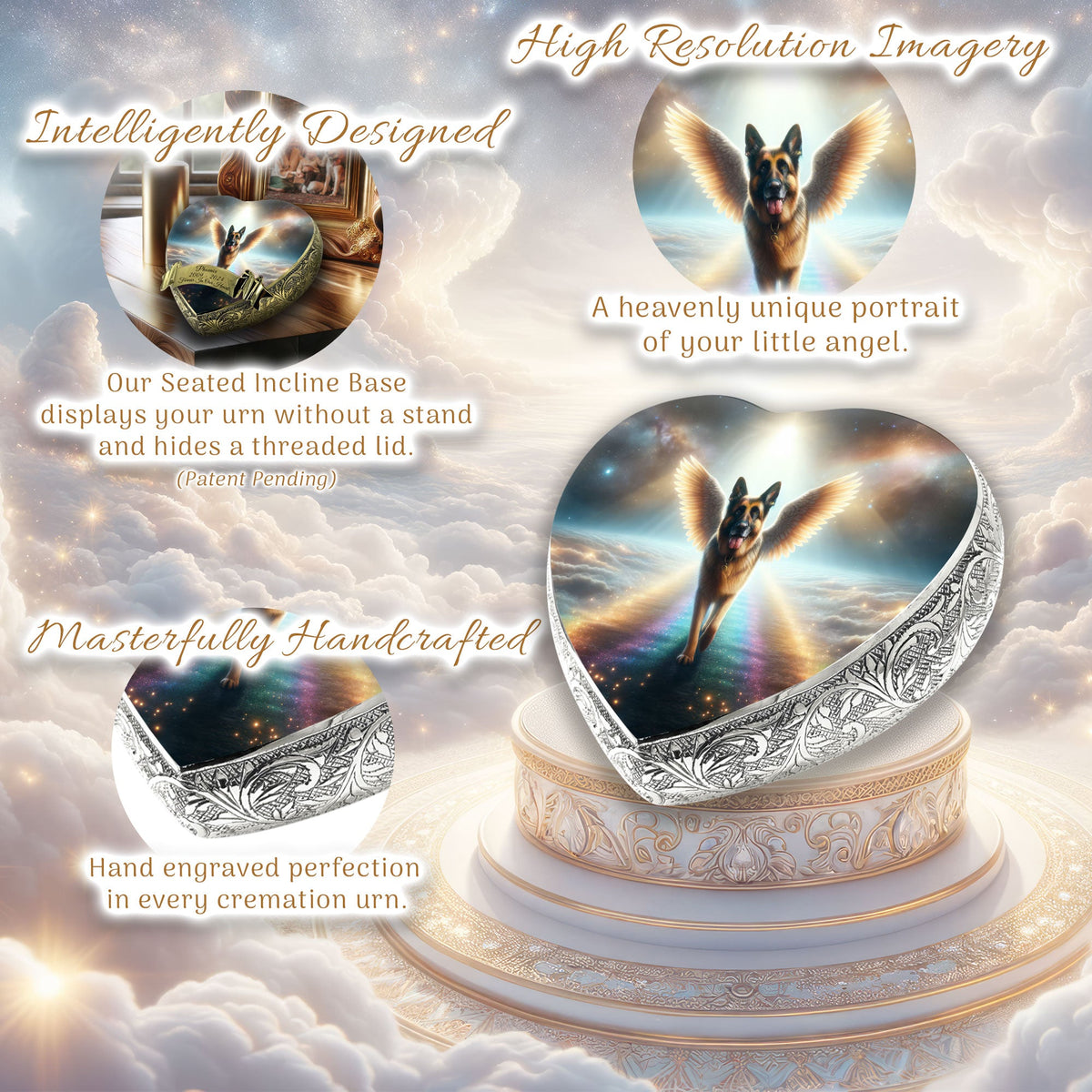 Eternal Elegance Dog Urns German Shepherd - Rainbow Crossing Dog Urn