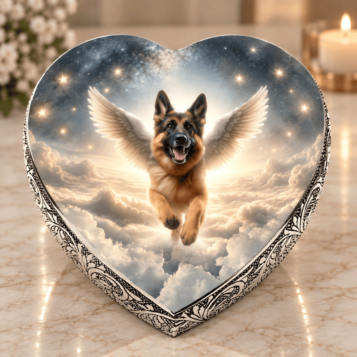 Eternal Elegance Dog Urns German Shepherd Urn - Dog Urn Celestial Harmony Urn for Dog Ashes