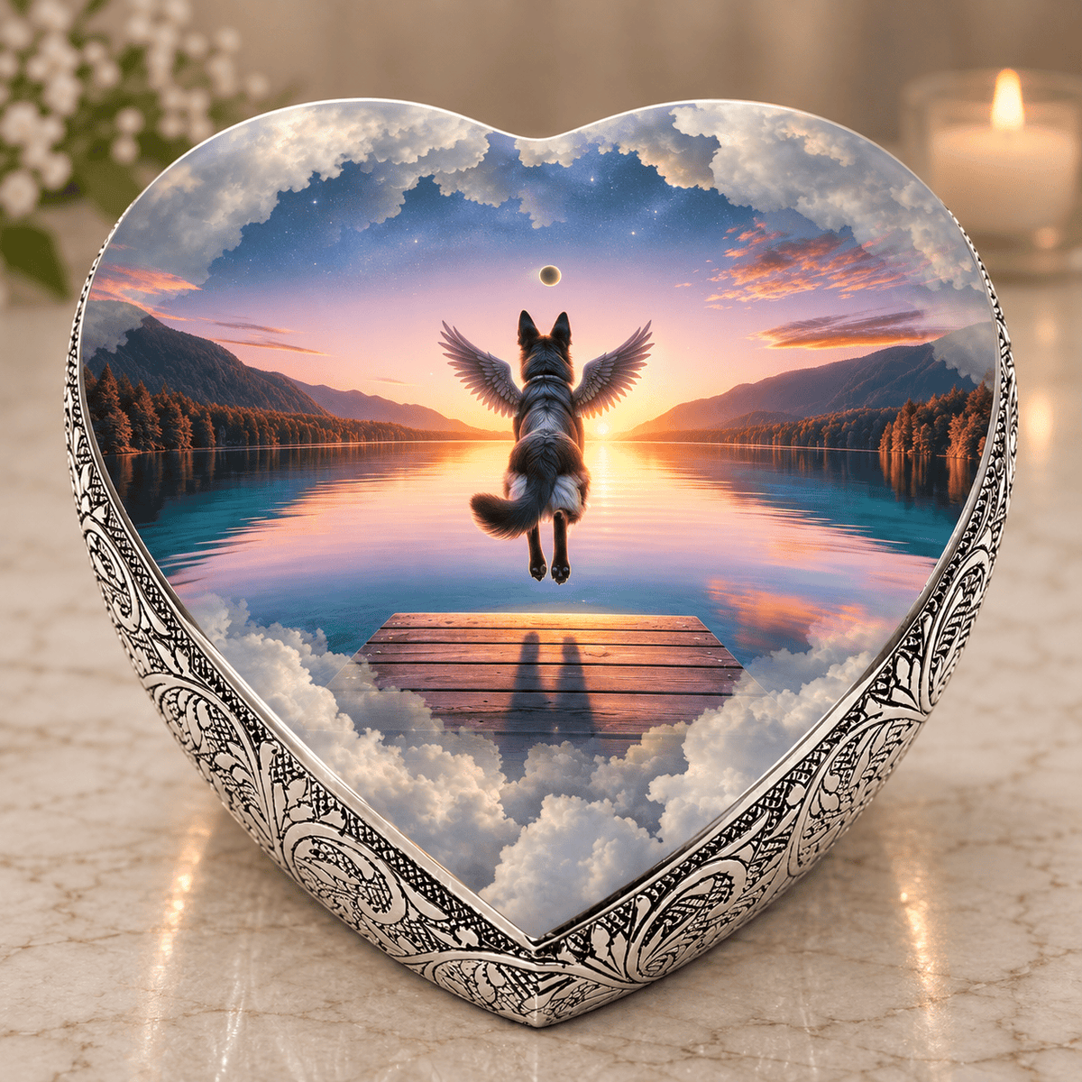 Eternal Elegance Dog Urns German Shepherd Urn - Dog Urn - Cosmic Cascade Urn for Dog Ashes