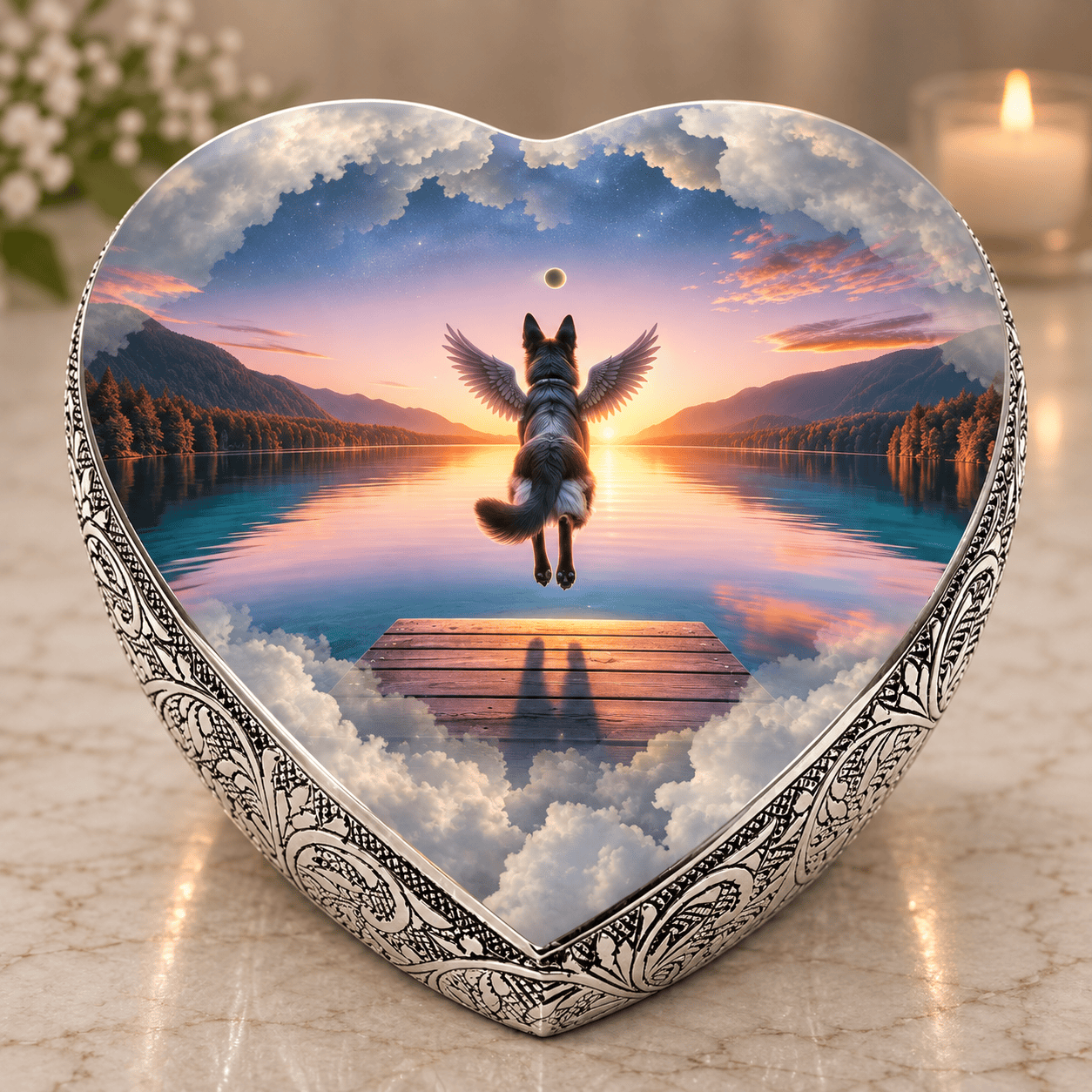 Eternal Elegance Dog Urns German Shepherd Urn - Dog Urn - Cosmic Cascade Urn for Dog Ashes