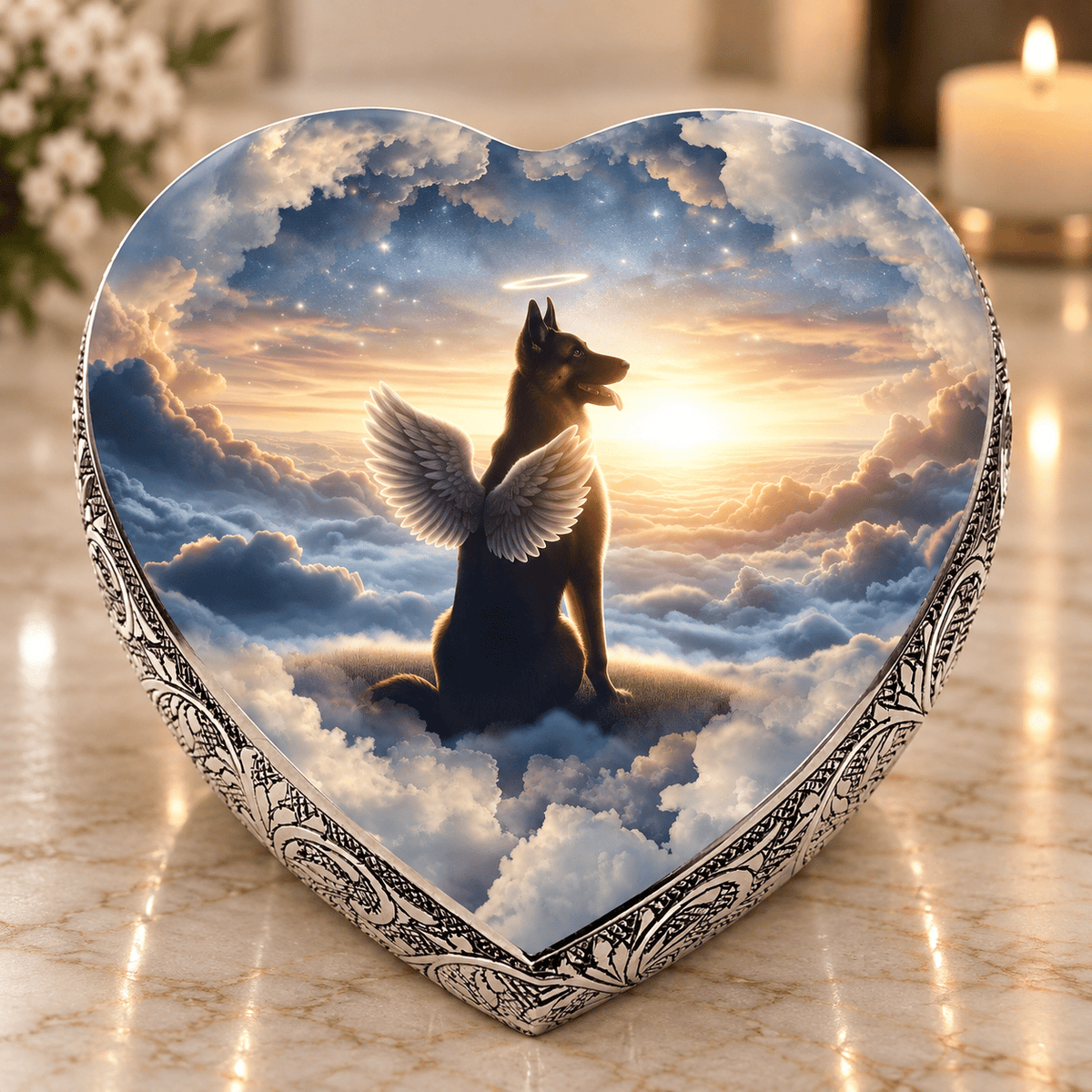 Eternal Elegance Dog Urns German Shepherd Urn - Dog Urn - Heavenly Horizon Urn for Dog Ashes