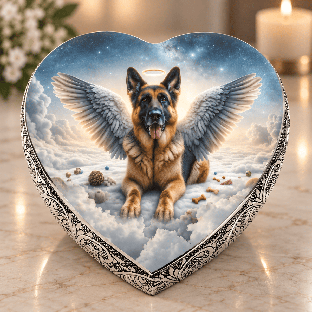 Eternal Elegance Dog Urns German Shepherd Urn - Dog Urn - Infinity Glaze Urn for Dog Ashes