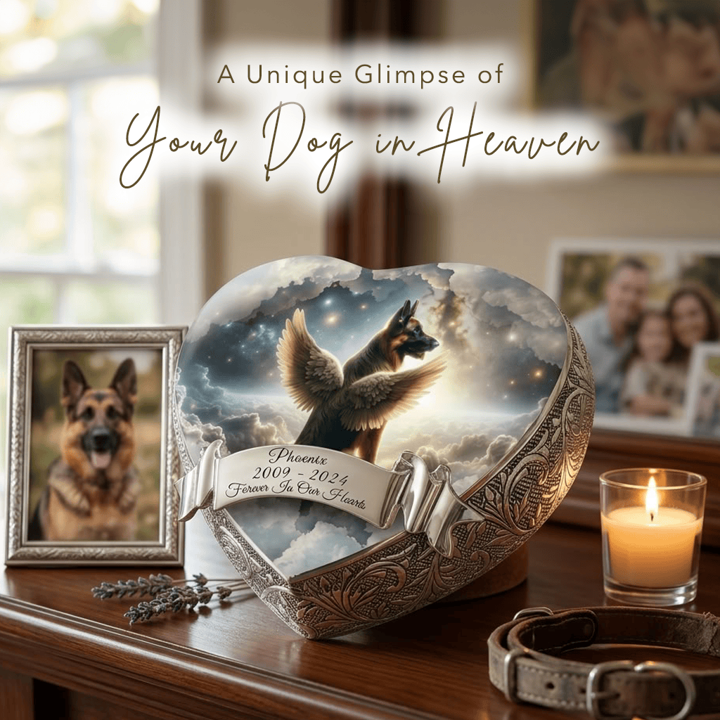 Eternal Elegance Dog Urns German Shepherd Urn - Dog Urn - Interstellar Glimmer Urn for Dog Ashes