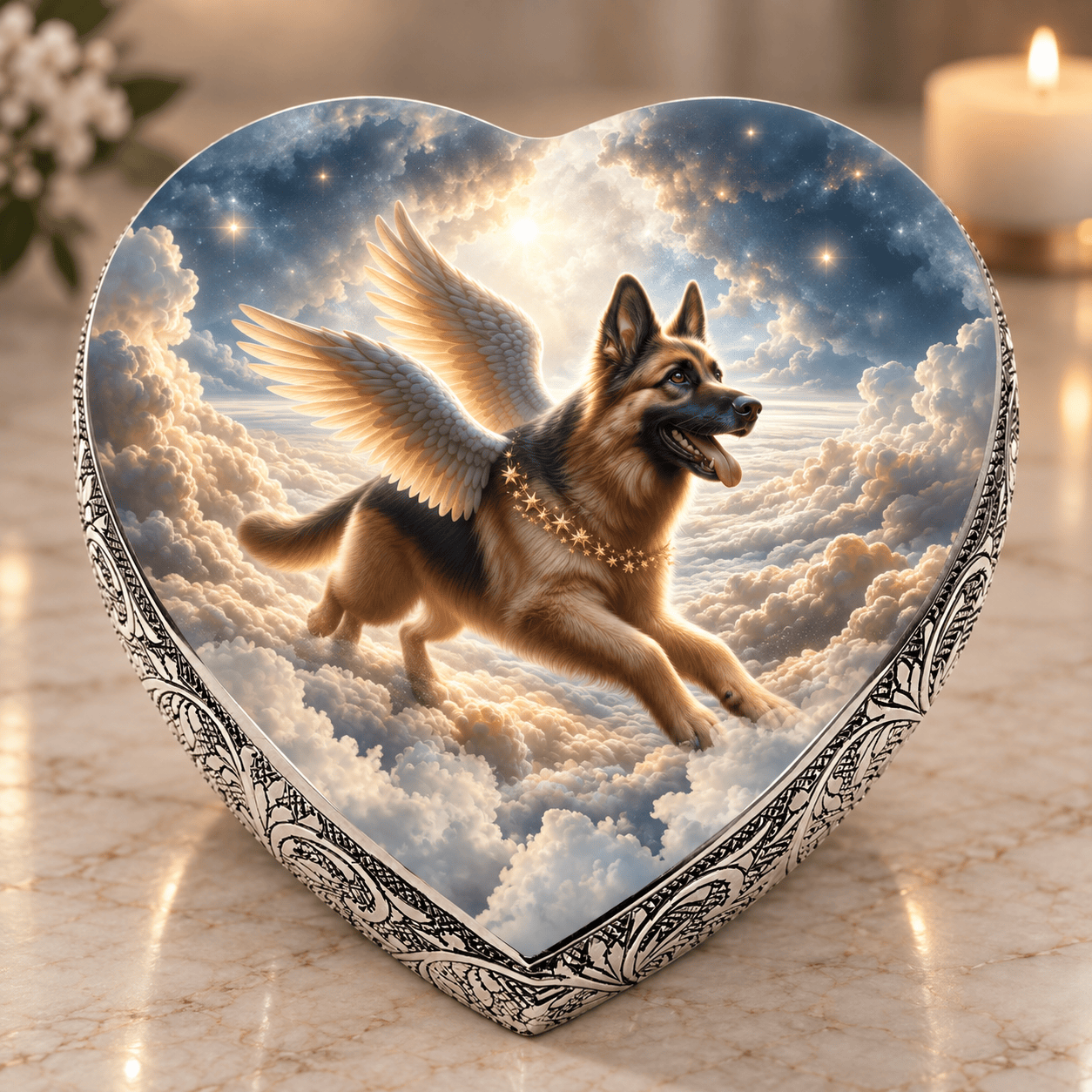 Eternal Elegance Dog Urns German Shepherd Urn - Dog Urn - Starfield Bliss Urn for Dog Ashes