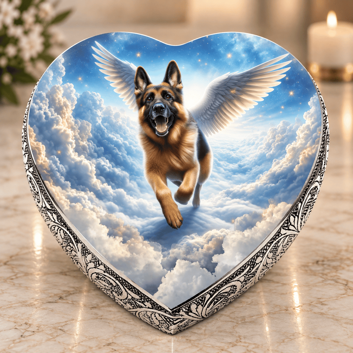 Eternal Elegance Dog Urns German Shepherd Urn - Dog Urn - Zodiac Zen Urn for Dog Ashes