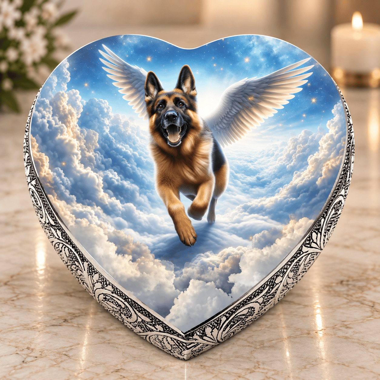 Eternal Elegance Dog Urns German Shepherd Urn - Dog Urn - Zodiac Zen Urn for Dog Ashes