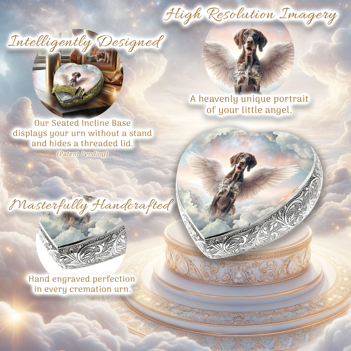 Eternal Elegance Dog Urns German Shorthaired Pointer - Angel's Embrace Dog Urn