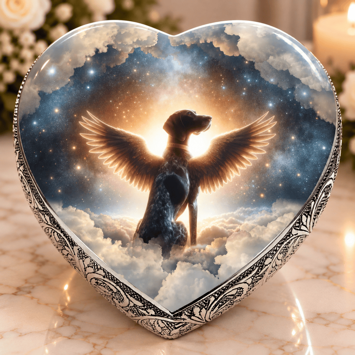 Eternal Elegance Dog Urns German Shorthaired Pointer Dog Urn - Celestial Serenity Urn for Dog Ashes