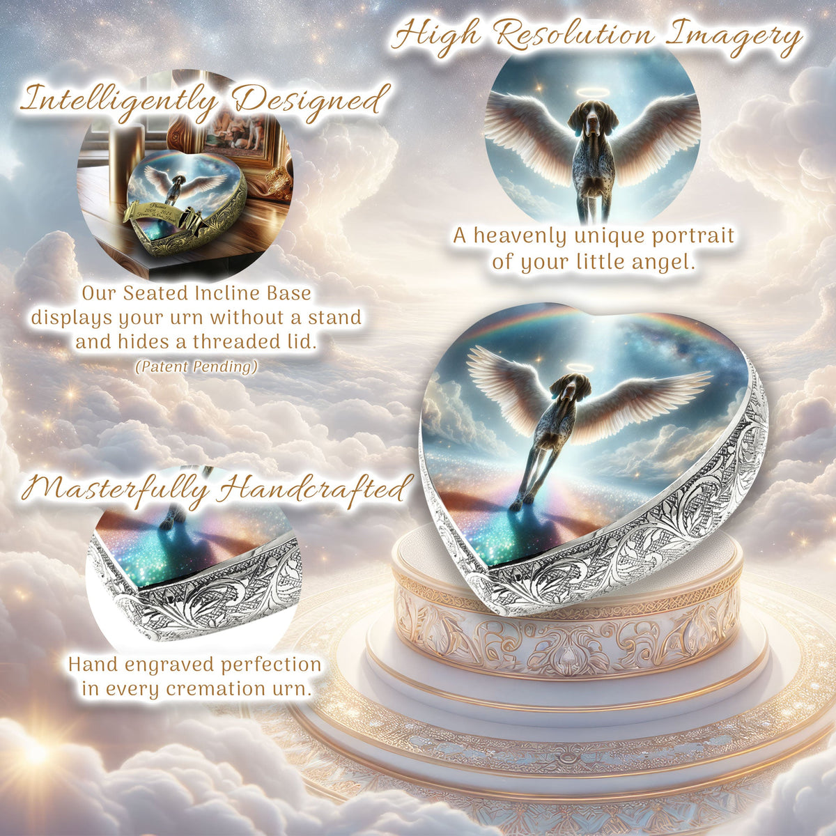 Eternal Elegance Dog Urns German Shorthaired Pointer - Rainbow Crossing Dog Urn