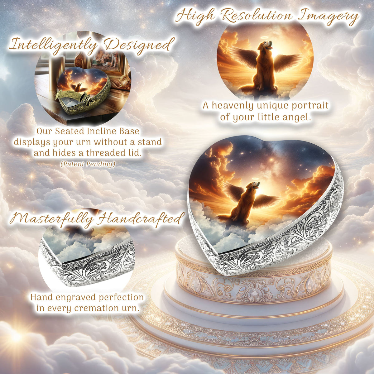 Eternal Elegance Dog Urns Golden Retriever - Celestial Cascade Dog Urn