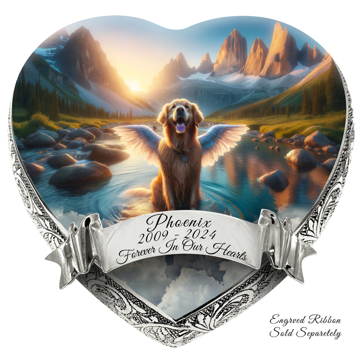 Eternal Elegance Dog Urns Golden Retriever - Crystal Waters Dog Urn